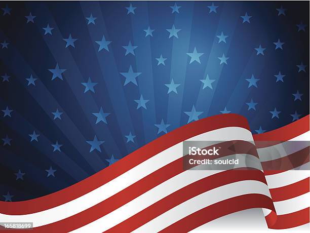 Ilustración de Fondo Del 4 De Julio y más Vectores Libres de Derechos de Bandera estadounidense - Bandera estadounidense, Fondos, Cuatro de julio