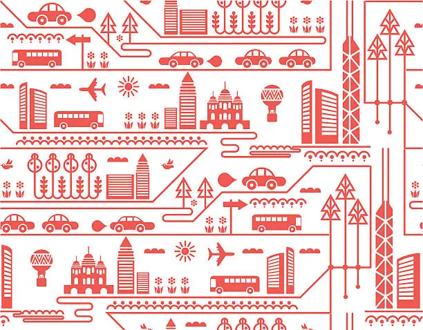 Vector illustration of city elements