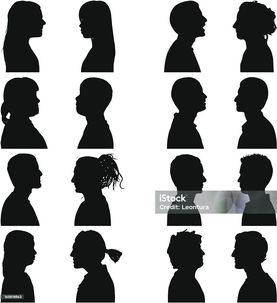 Les profils - clipart vectoriel de Silhouette - Contre-jour libre de droits