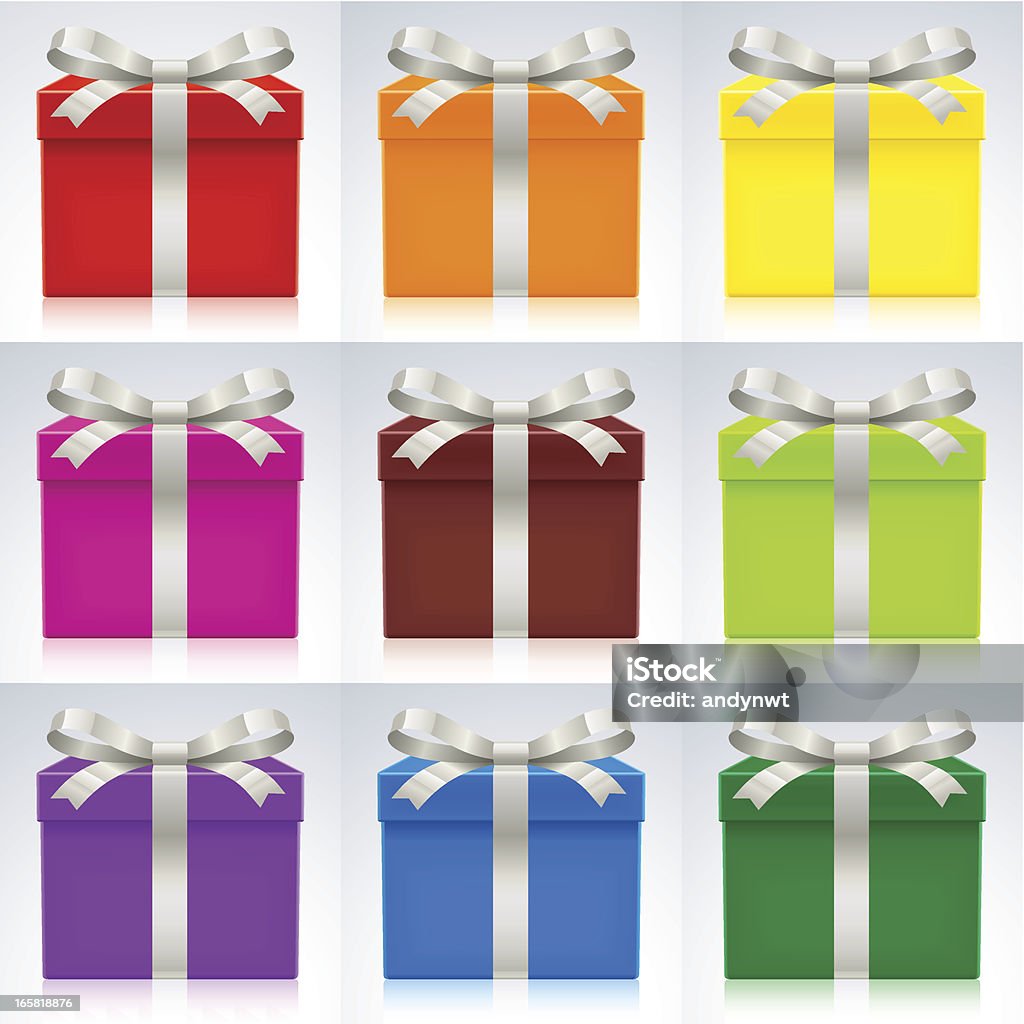 Colorful Gift Box Set A set of colorful gift boxes in various colors. Gift Box stock vector