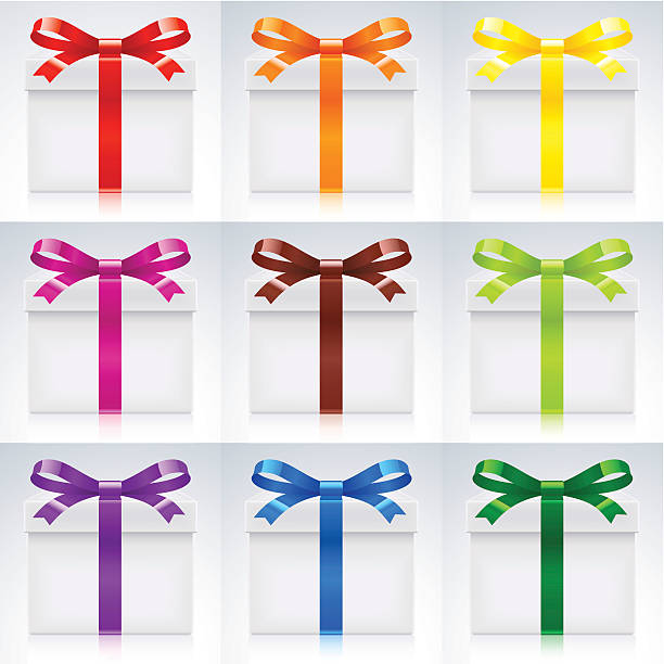 Set of Colorful Gift Box vector art illustration