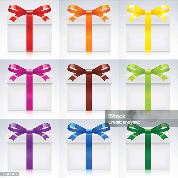 Set Of Colorful Gift Box Stock Illustration - Download Image Now - Gift Box, Purple, Orange Color
