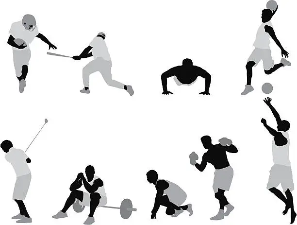 Vector illustration of Silhouette of sports people