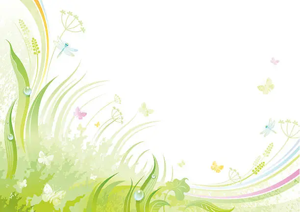 Vector illustration of Butterfly background with copyspace