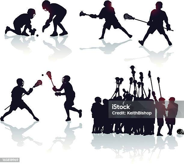 Lacrossespieler Und Team Zum Sieg Stock Vektor Art und mehr Bilder von Lacrosse - Lacrosse, Feiern, Finger