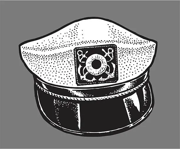 Vector illustration of Captain Hat - Skipper of Sailing Ship