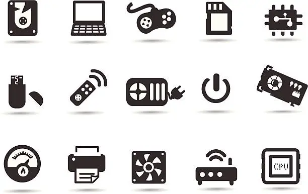 Vector illustration of Computer parts