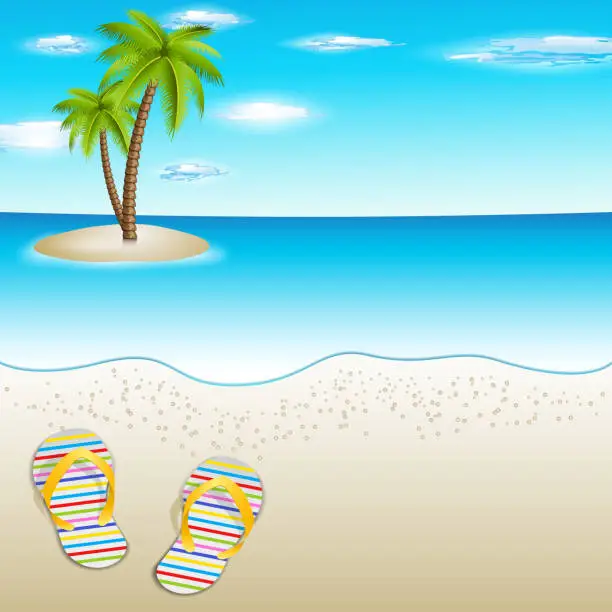 Vector illustration of Tropical beach