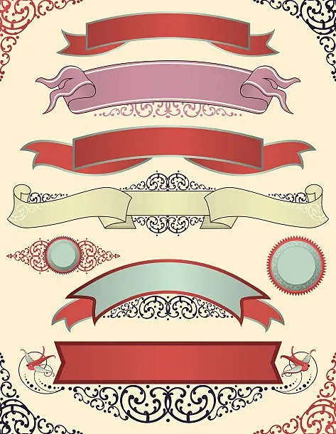 Vector illustration of Vintage Ribbons and Banners