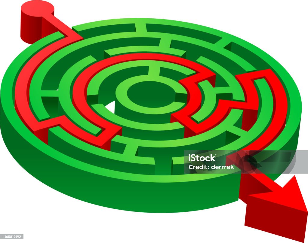 3 D redondo Maze - arte vectorial de Actividad libre de derechos