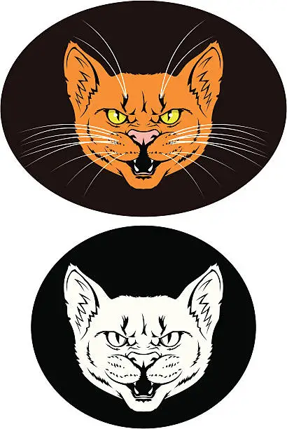 Vector illustration of Angry cat head