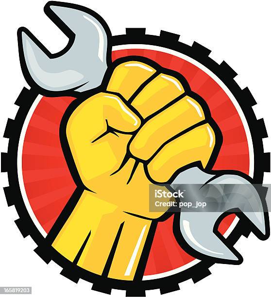 Wrench Fist Stock Illustration - Download Image Now - Mechanic, Wrench, Craftsperson