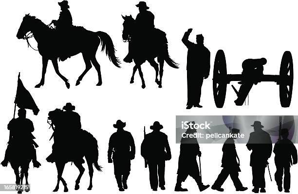 Civil War Silhouettes Stock Illustration - Download Image Now - American Civil War, Civil War, Armed Forces