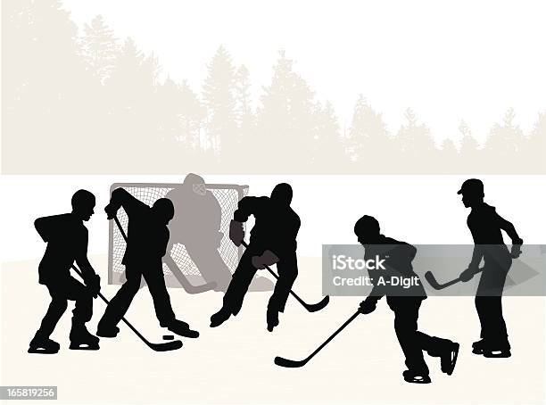 Pondhockey - Arte vetorial de stock e mais imagens de Hóquei - Hóquei, Pequeno Lago, Ao Ar Livre