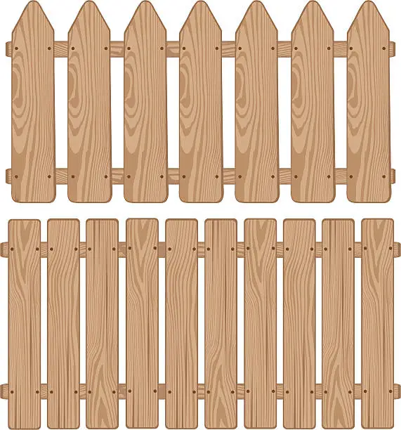 Vector illustration of An example of two different styles of fencing