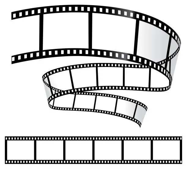 Vector illustration of Film Strips on White