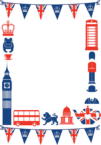 britische-frame - london england england bus uk stock-grafiken, -clipart, -cartoons und -symbole