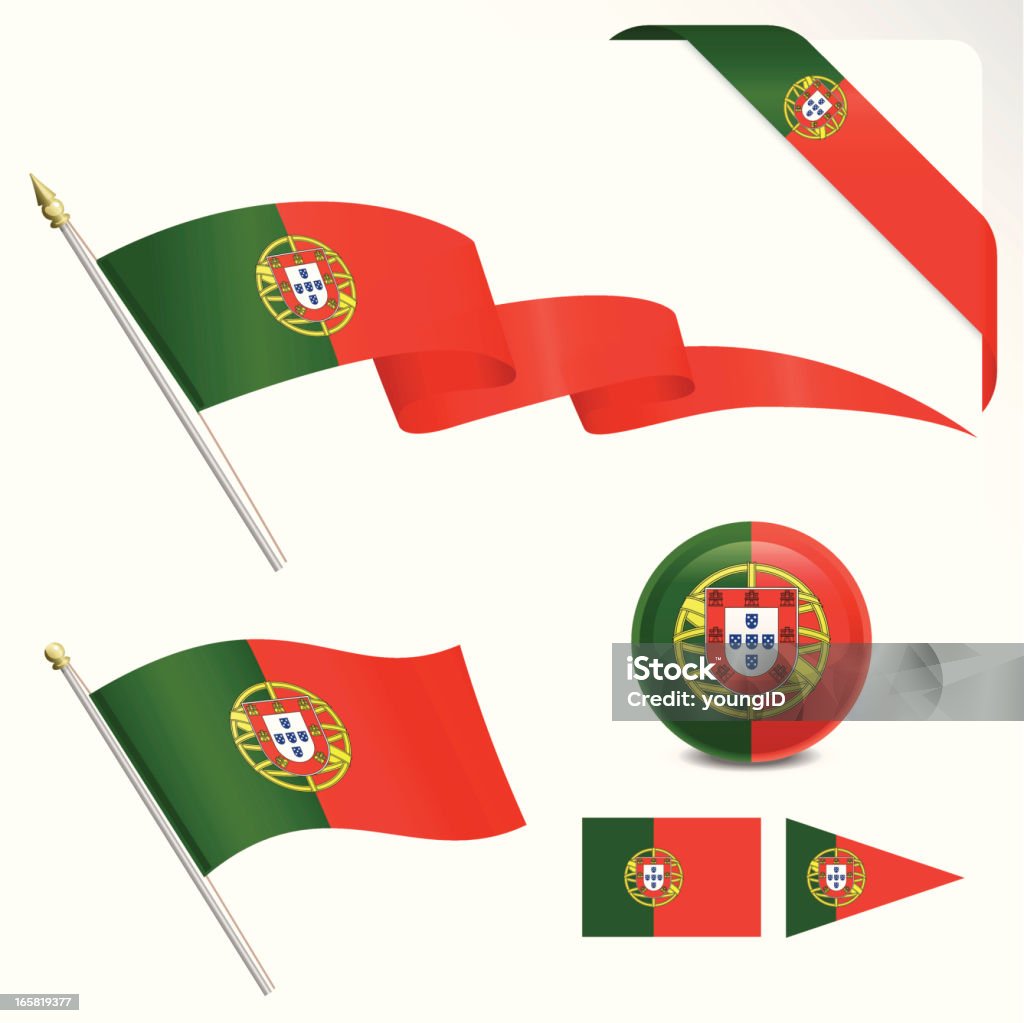 Drapeau portugais - clipart vectoriel de Portugal libre de droits