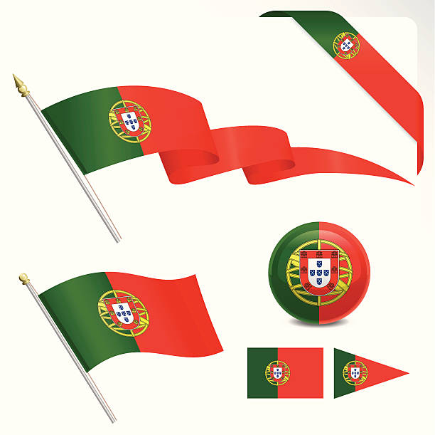 ilustrações de stock, clip art, desenhos animados e ícones de bandeira de portugal - portugal bandeira