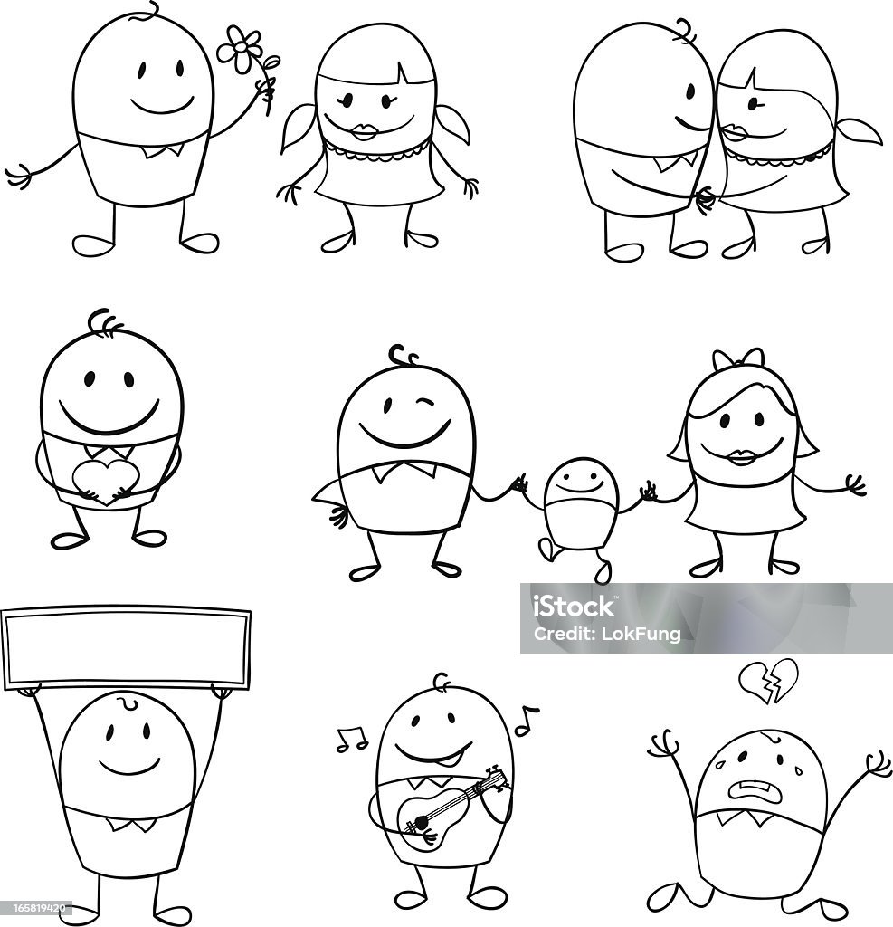 Cartoon Lover illustration Cartoon businessman illustration in black and white Child stock vector