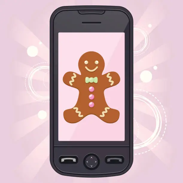 Vector illustration of Gingerbread phone