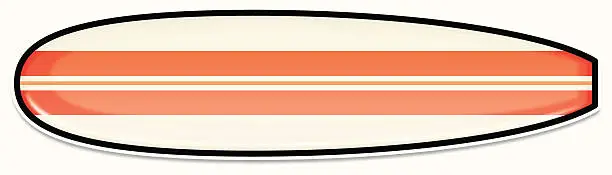 Vector illustration of longboard surfboard