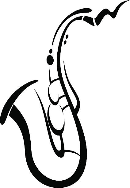 vector saxophone stylized figure of a saxophone sax arts and crafts stock illustrations