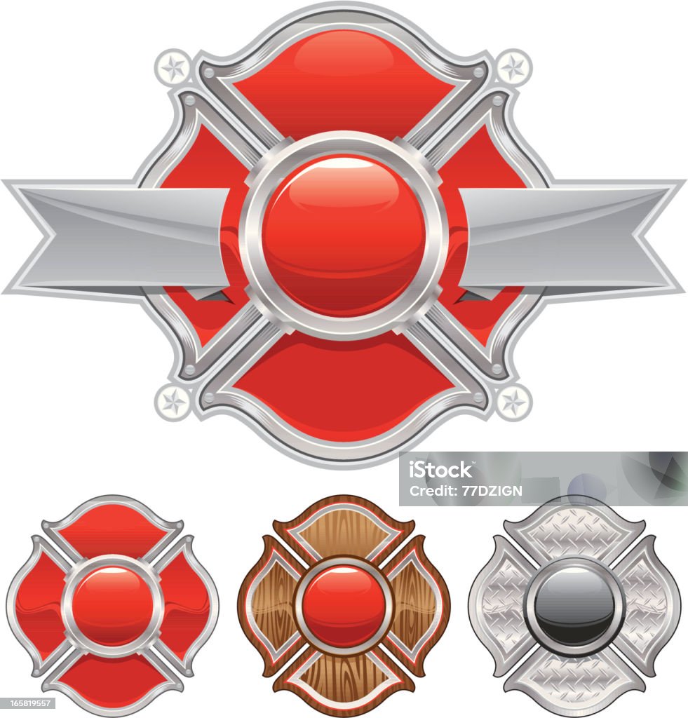 Bombeiros de Cruz - Vetor de Bombeiro royalty-free