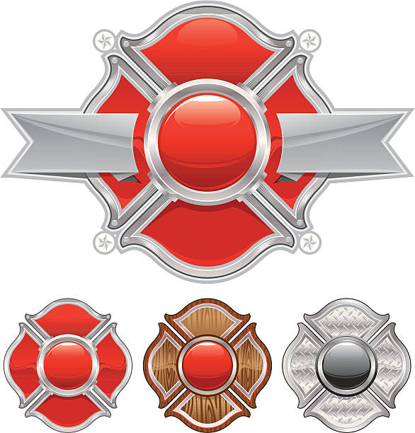 fireman's cross shape vector art illustration