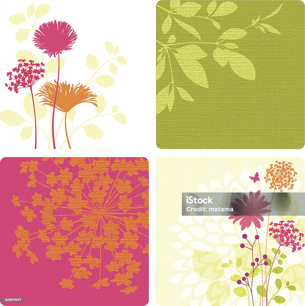 Spring Flower And Leaf Designs Stock Illustration - Download Image Now ...