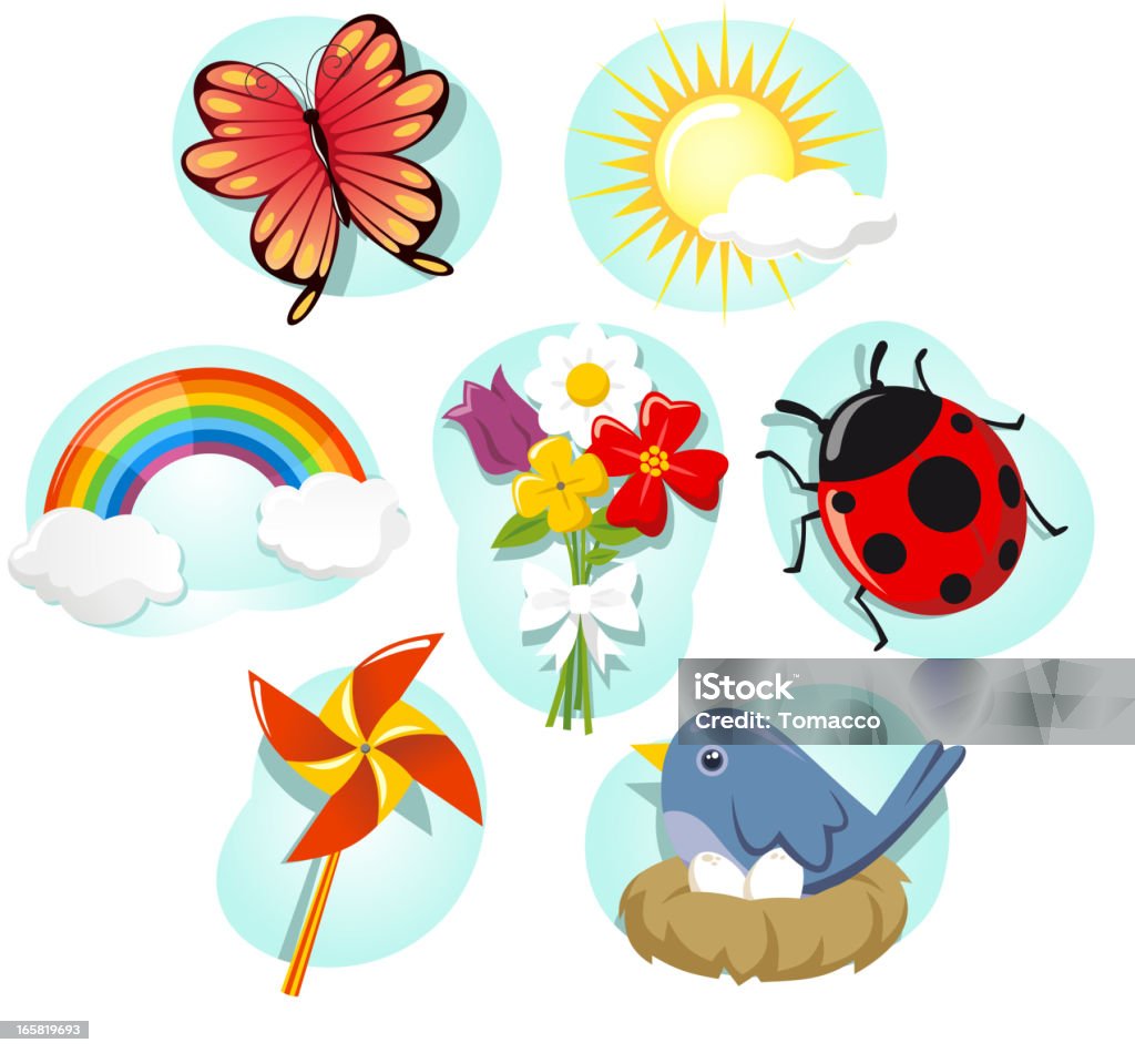 Spring Elements Vector Spring Elements Set Stock Illustration - Download Image Now - Animal ...