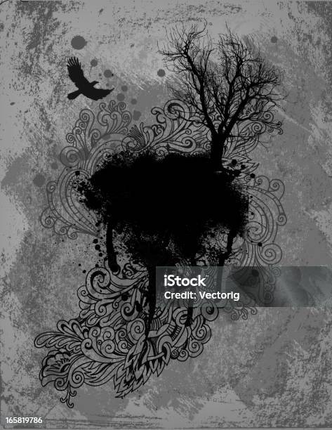 Ilustración de Crow Y Árbol y más Vectores Libres de Derechos de Horror - Horror, Oscuro, Croquis