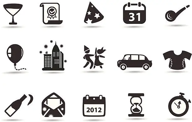 Vector illustration of New Years Symbols