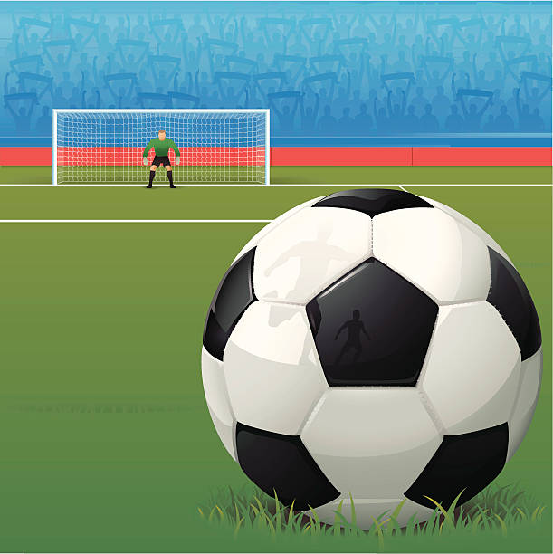 ilustrações, clipart, desenhos animados e ícones de fundo de bola de futebol - football field playing field goal post bleachers