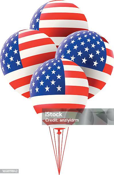 7 월 4일 애국심에 대한 스톡 벡터 아트 및 기타 이미지 - 애국심, 컷아웃, 풍선