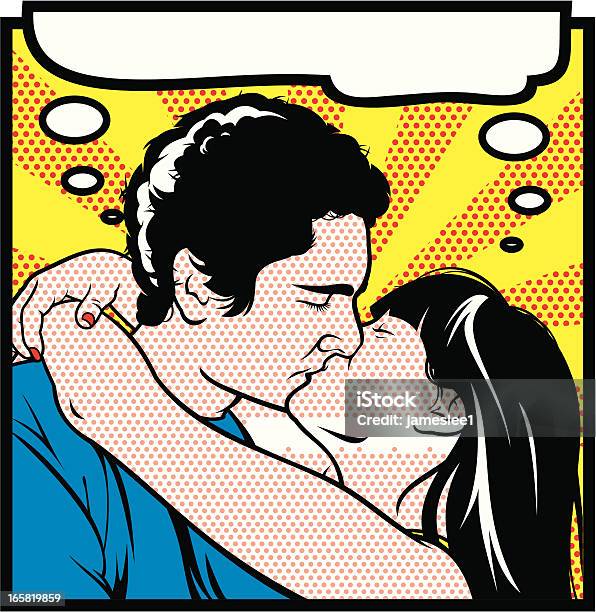 Il Bacio - Immagini vettoriali stock e altre immagini di Baciare - Baciare, Pop Art, Relazione di coppia