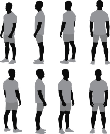 Multiple images of a man standing