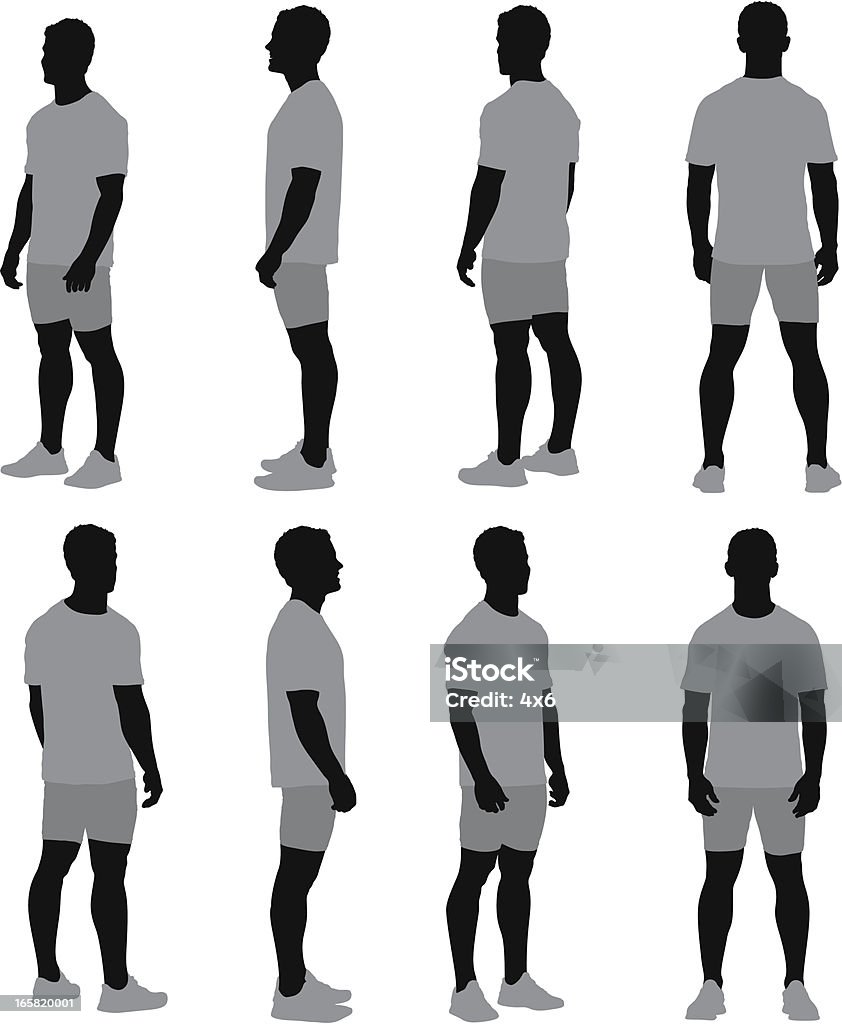 Multiple images of a man standing Men stock vector