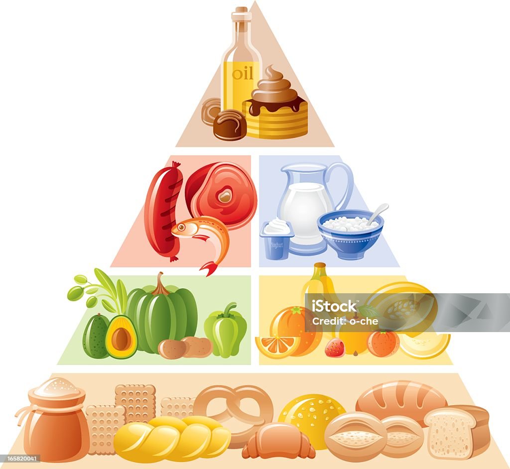 Food Pyramid set Food Pyramid set with different blocks of food. Food Pyramid stock vector