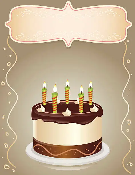 Vector illustration of Birthday Cake Illustration