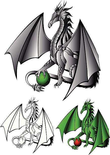 Dragon - ilustración de arte vectorial