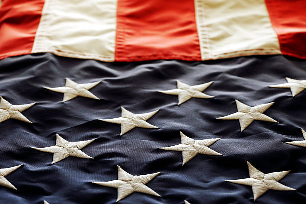 istock Embroided American Flag Background 165822833