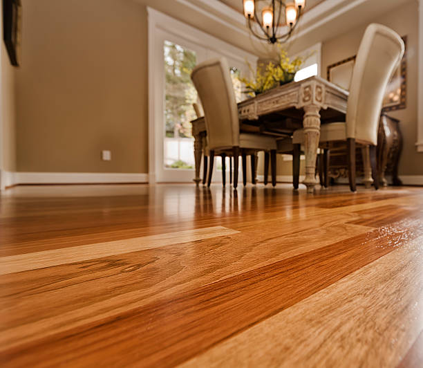 istock Elegant dining room table on hardwood floor 165823356