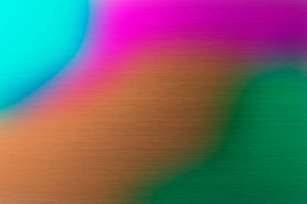 Close-up of colorful brushed metal texture background.