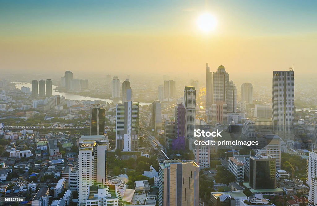 Panoramic view of urban landscape in Bangkok Thailand Panoramic view of urban landscape in Bangkok Thailand at high rise building Arranging Stock Photo