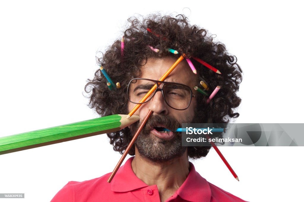 Ocupado professor confrontar a voar Lápis - Royalty-free Lápis Foto de stock