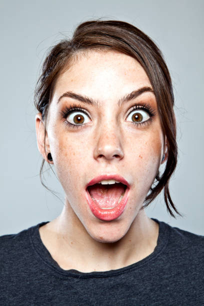 Excited young adult portrait.