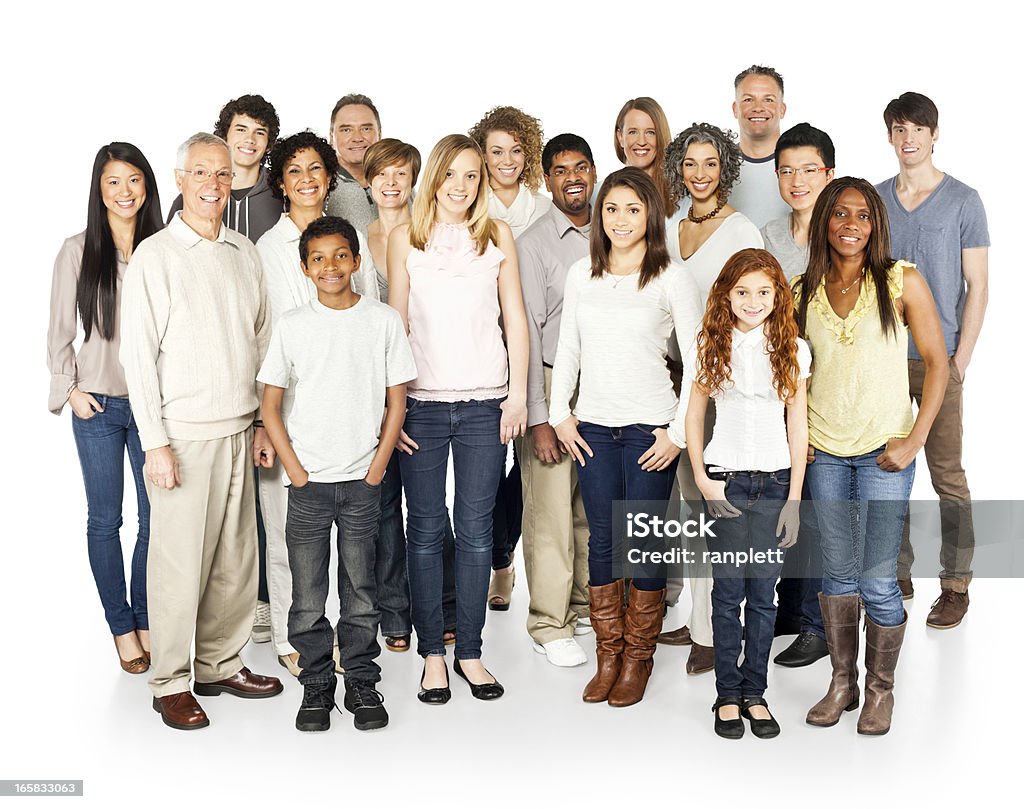 Große Gruppe von Menschen-isoliert - Lizenzfrei Menschengruppe Stock-Foto