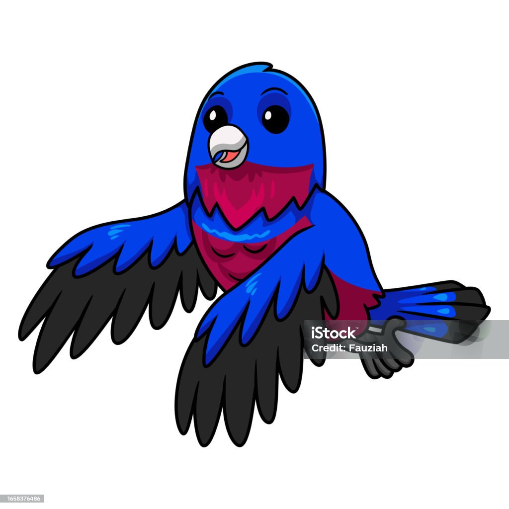 Banded Cotinga Bird Cute Banded Cotinga Bird Cartoon Flying Stock Illustration - Download ...