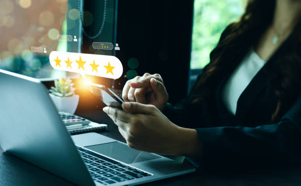 istock Customer review satisfaction feedback survey concept. Business people rate service experience and product quality or staff friendliness and overall value for the price. information, amend, improve 1658377655